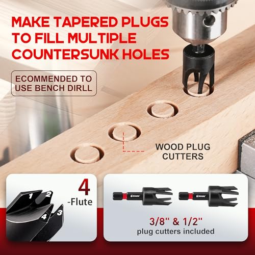 EZARC Countersink Drill Bit Set, 22PCS with Self Centering Drill Bits