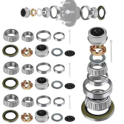 HITCHVOGER 4Set 3500LB L68149 L44649 Trailer Hub Bearings Kits. - size: 4 Sets L68149 L44649 Trailer Bearings