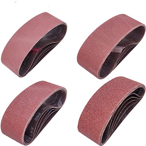 20 PCS 3 inch x 24 inch Abrasive Sanding Belts - 5 Each of 40 80 120 240 Grit Aluminum Oxide Sanding Belts For Belt sander (3 x 24 inch) - size: 3 x 24 inch