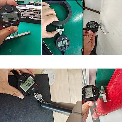 Digital Radius Gauge 3-in-1: Depth & Micrometer Tool | 0.5" Depth Measurement with 5 Interchangeable Jaws (10/20/30/60/100mm) | Radius Range 0.2"-27.5" (5-700mm) | Includes Zero Reference Plane