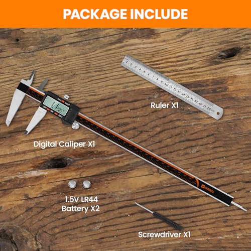HARDELL Digital Caliper 12 Inch, Micrometer Calipers with Large LCD Screen - size: 12 Inch