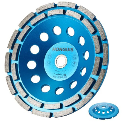 7 inch Concrete Grinding Wheel,7/8"-5/8" Threaded Arbor Diamond Cup Wheel Double Row for Granite Marble Masonry Stone with Concrete Grinder(7/8"-5/8") - style: 7 Inch
