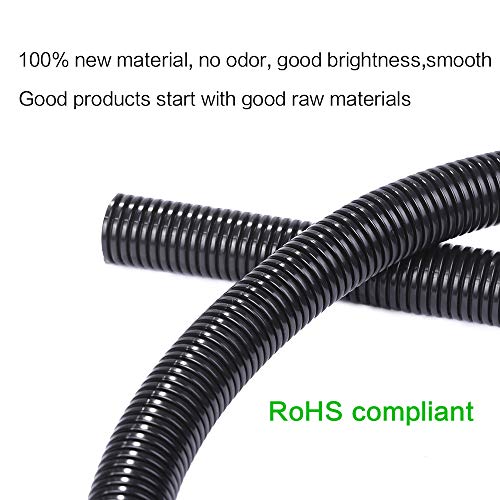 Alex Tech 25ft - 3/4 inch Split Wire Loom Tubing - Black - color: Black, size: 3/4"-25ft