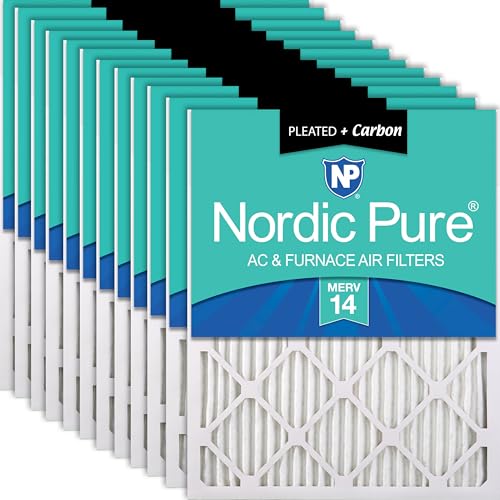 Nordic Pure 20x24x1 Pleated MERV 14 Plus Carbon Air Filters 12 Pack - style: MERV 14 + Carbon