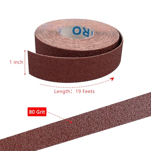 80 Grit Emery Cloth Sandpaper Roll, 1" x 19 Feet Sandpaper Sheets for Wood Furniture Metal Sanding Automotive Polishing, Wet Dry Sanding Paper - style: 80 Grit