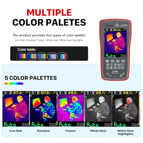 2 in1 Thermal Imaging with 10000 Counts Multimeter Function Infrared Camera Pixels ISR240x240 Image Resolution 240x240 2.8 inch Touchscreen -20℃ to 550℃ Temperature Range 5 Color Palettes - size: TI-01 without Macro Lens Function