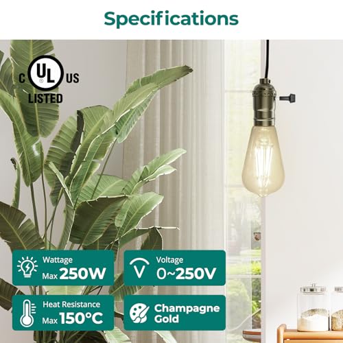 DiCUNO UL Listed 3-Way Lamp Socket Replacement, Champagne Gold, 2-Pack - style: Champagne Gold