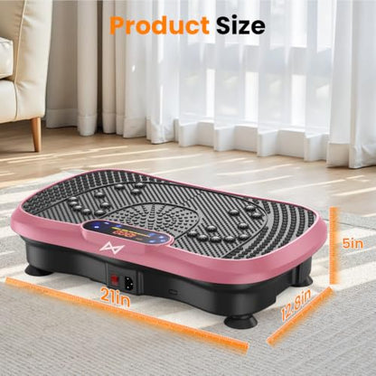 AXV Vibration Plate Exercise Machine Fitness Platform Body Vibrating Board - color: BT.PRO.PINK