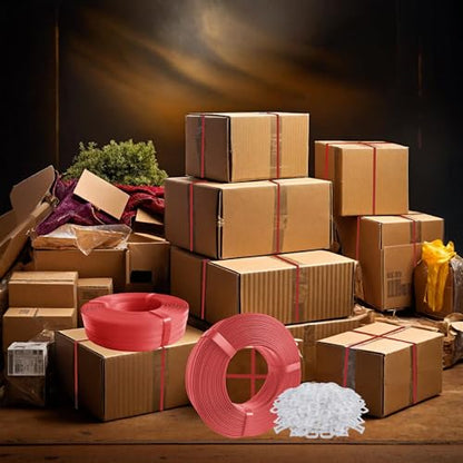 Plastic Packaging Banding Strapping Kit, Red - color: Red