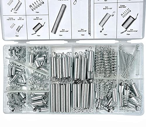 1/2 Sets Spring Assortment kit, 200pcs Heavy Steel Wire-Metal Extension Spring Replacement Kit (2)