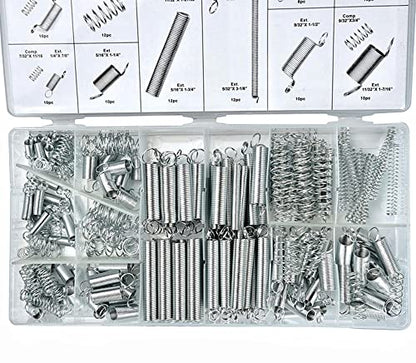 1/2 Sets Spring Assortment kit, 200pcs Heavy Steel Wire-Metal Extension Spring Replacement Kit (2)