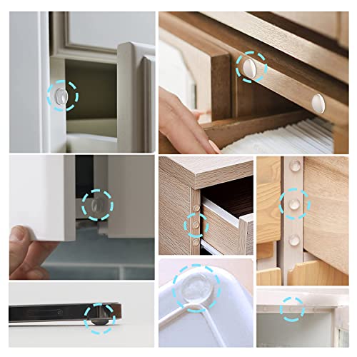 LOMIMOS 200pcs Cabinet Door Bumper,Soft Self Adhesive Clear Sound Dampening Rubber Pad Stopper Protector for Wall Furniture Drawer(Hemispherical) - size: 200pcs