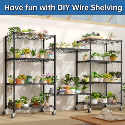 24" W x 18" D x 75" H Wire Storage Shelves with Wheels: 5 Tier Adjustable Metal Shelving Unit, NSF Heavy Duty Kitchen Bakers Rack, Rolling Pantry Shelf Organizer for Closet, Laundry, Garage - size: 24"W x 18"D x 75"H