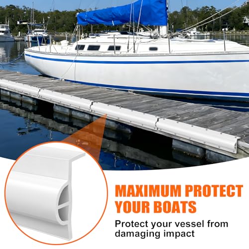 Dock Edging 10 Feet/20 FeetBoat Dock Bumpers for Dockside and Edge,5 Park and 10 Park Dock Greater Protector Rub Rail for Boats,Each Park 23.5 inch Long. - color: white, style: 10 pcs Totall 20ft