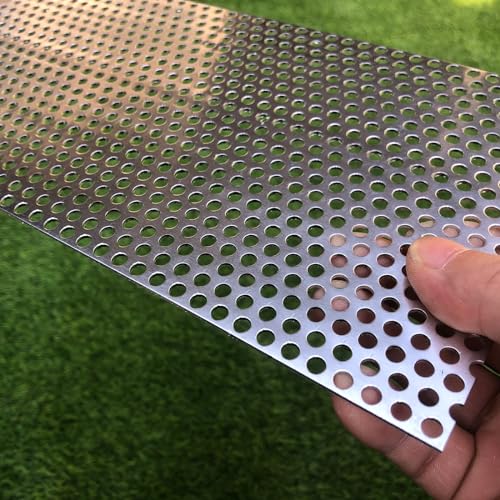 Aluminum Perforated Metal Sheets 16 Gauge 11.8 inch by 5.9 inch Expanded Metal Mesh Aluminum Opening 1/5" 0.2 inch (About 5 mm) Perforated Steel Sheet Mesh Screen Decorative - size: 11.8" X 5.9"