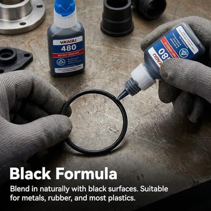 480 Super Glue Black Instant Adhesive 20g Suitable for Metal Plastic and Rubber 2 Pack - size: 480, style: 2 Pack