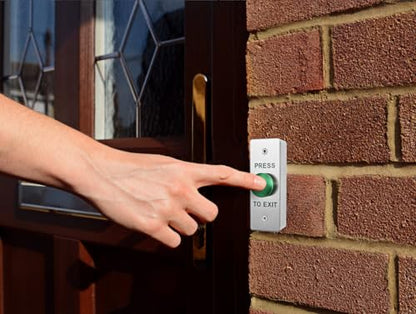 Push to Exit Button for Door Access Control Big Press Button Waterproof Stainless Steel Shell NO/COM Output - color: 3.4''x3.4''
