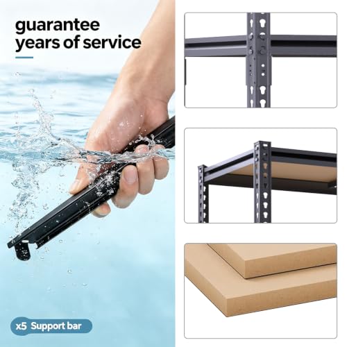 2400LBS Garage Shelving, 28" Wx12 Dx60 H Metal Storage Shelves - size: 60"H × 28"W × 12"D