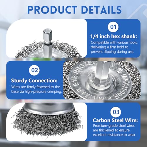 10 Pcs Drill Wire Brushes Wire Wheel Cup Brushes