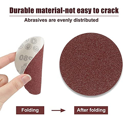 SPEEDWOX 50pcs Sanding Discs 4 Inches Sandpaper 80 Grit Hook and Loop Sanding Discs for Drill Grinder Rotary Tools No Hole - size: 80 Grit