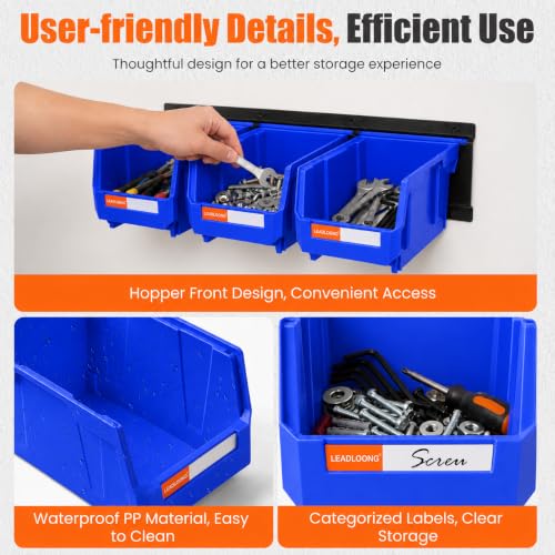 14pc Wall-Mounted Organizer V1 V2 V3 Master Combo Set Blue - color: Blue, size: V1-8Bins&V2-3Bins&V3-3Bins&4Rails