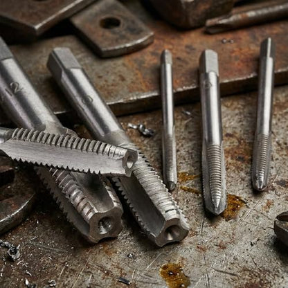 7 Piece Metric Tap Set, M3 M4 M5 M6 M8 M10 Tap and Die Set, Metric Thread TapSet, Spiral Point Taps, Hss Nitriding Coated, With Adjustable T-Handle Wrench