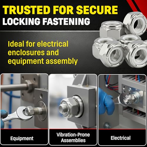 Chenango Supply 1/4-20 Stainless Nylon Insert Lock Nuts