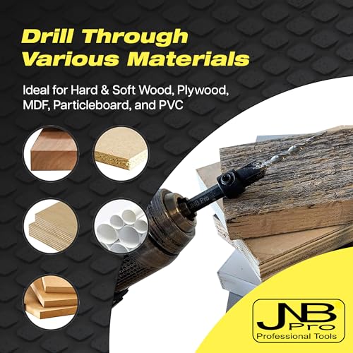 Countersink Drill Bit Set – 5pc Self-Centering Woodworking Bits with 4 Flutes, M2 HSS Material, 1/4" Hex Change, Depth Collar, Includes 2 Free Tapered Bits for Precision Drilling – #6 (9/64") - style: 5 Pc #6(9/64")