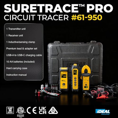 Ideal Electrical SureTrace Pro Circuit Tracer, 61-950, 0-600V AC/DC