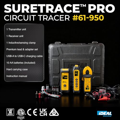 Ideal Electrical SureTrace Pro Circuit Tracer, 61-950, 0-600V AC/DC