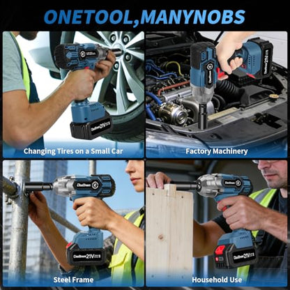 CloudDream 900Ft-lbs(1200N.m) Cordless Impact Wrench, Brushless 3800RPM - color: 1200n