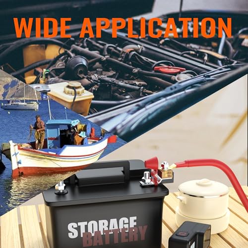 Joinfworld Battery Terminal Fuse Block Kit 200A 58V Mrbf Terminal Fuse Block with Single Stud 5/16"(M8) Marine Rated Battery Fuse and Waterproof Cap for Boat Truck RV Construction Vehicles - size: 200A