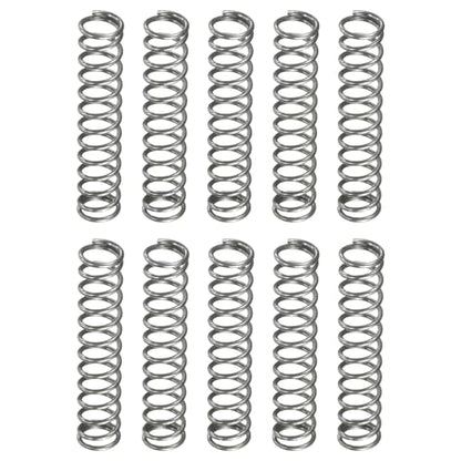Generic 10Pcs Compression Spring, 4mm OD, 0.5mm Wire Size, 20mm Free Length, Spring Steel Construction Extended Mechanical Compression Springs for Shop and Home Repairs, Silver Tone