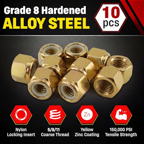 Chenango Supply 5/8-11 Grade 8 Nylon Insert Lock Nuts - size: 5/8-11 Nylock