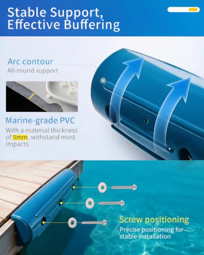 OCEANBROAD Dock Fender Bumpers, 17" Horztial Dock Bumpers for Edge Side - color: Ocean Blue, style: 4 Pack