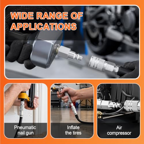 GASHER 5PCS 1/4" FNPT x 1/4" Flow 304 Stainless Steel Industrial Air Plug - size: 1/4" FNPTx1/4" Flow