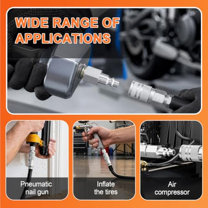 GASHER 5PCS 1/4" FNPT x 1/4" Flow 304 Stainless Steel Industrial Air Plug - size: 1/4" FNPTx1/4" Flow