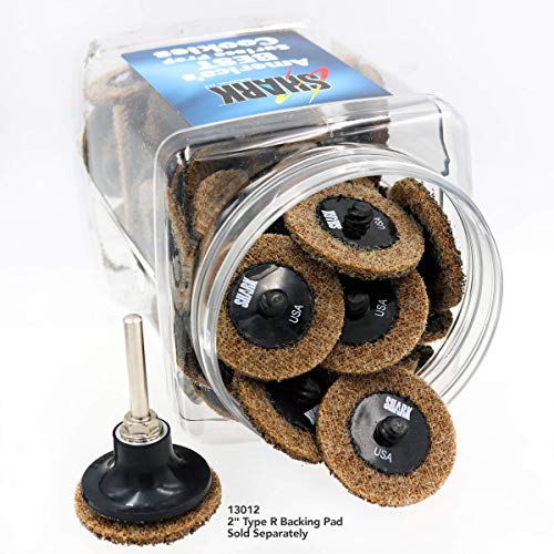 Shark Industries PN-13088 50-Pack Brown Quick Change Surface Prep Conditioning Discs, 2” Diameter – Coarse Grit for Cleaning and Finishing (50 Discs)
