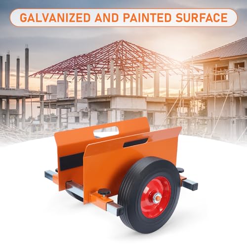 AIWFL Panel Dolly Heavy Duty 1100LBS Door Dolly Cart with 10" Solid Wheels - color: Orange