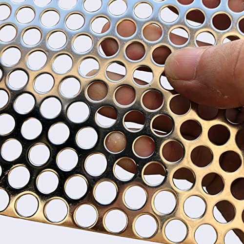 19 Gauge Perforated Metal Sheets Expanded Metal Mesh Aperture 0.32in 8mm (Approximately 1/3") 36"x18" Perforated Stainless Steel Sheet Stainless Steel Mesh Screen Panel - size: 36"x18"