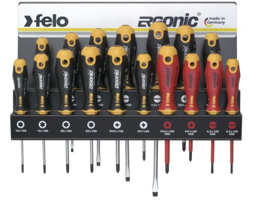 Felo Ergonic XXL-Rack Serie 400 00040091743 Screwdriver Set 17-Piece by Felo