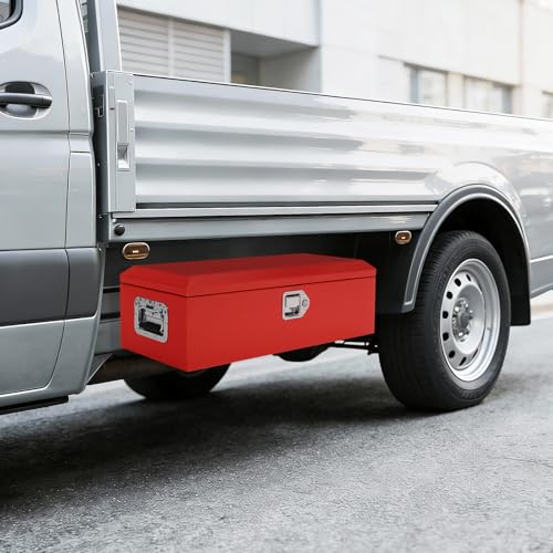 39" Truck Bed Steel Tool Box Lockable Storage - color: RED, size: 39x13x9.6 Inch