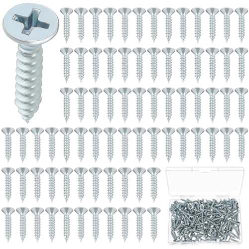 LEIFIDE 500#6 x 1/2'' Flat Head Wood Phillips Screws, Zinc-Plated Iron - color: Zinc-plated Iron, size: #6 x 1/2''