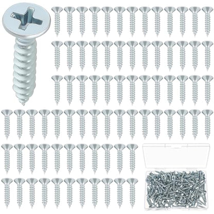 LEIFIDE 500#6 x 1/2'' Flat Head Wood Phillips Screws, Zinc-Plated Iron - color: Zinc-plated Iron, size: #6 x 1/2''