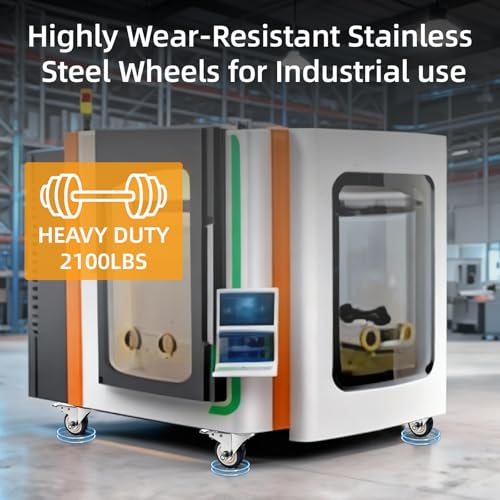 4'' 304 Stainless Steel Caster Wheels, 2100Lbs Heavy Duty Casters Set of 4 - size: 4inch