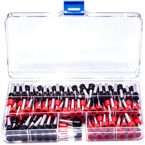 8 Gauge Wire Ferrules Connectors 150 PCS (Red + Black) - color: 8 Gauge Ferrule Connectors (Red + Black )