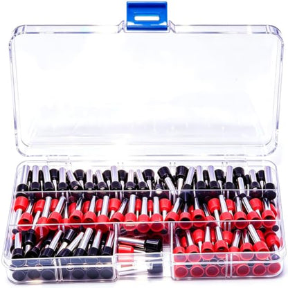 8 Gauge Wire Ferrules Connectors 150 PCS (Red + Black) - color: 8 Gauge Ferrule Connectors (Red + Black )