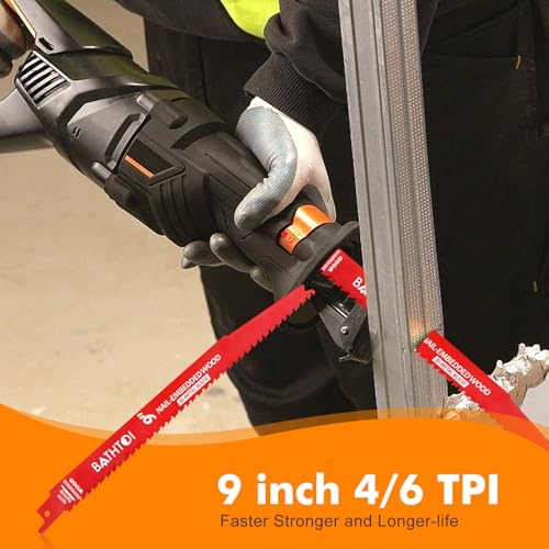 25 Pack 9 Inch 4/6 Tpi Reciprocating Saw Blades for Nail-Embedded Wood - size: 9 Inch 4/6TPI