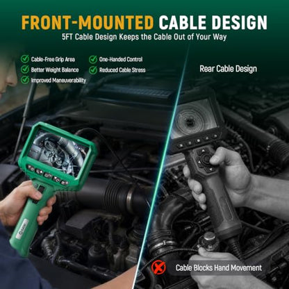 SATA Articulating Borescope Camera with Light, 210° Two-Way Endoscope