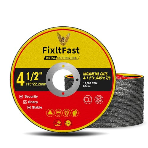 FIXLTFAST 4-1/2 x .045 x 7/8" Metal & Stainless Steel Cut Off Wheel -50 PCS - size: 4.5